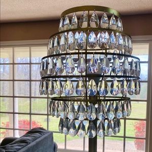 Gold crystal floor lamp